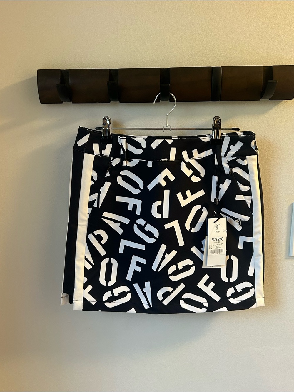 PGA Tour Black and White Graphic Mini Skort